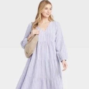 Universal Thread Long Sleeve Tiered Maxi Dress XS